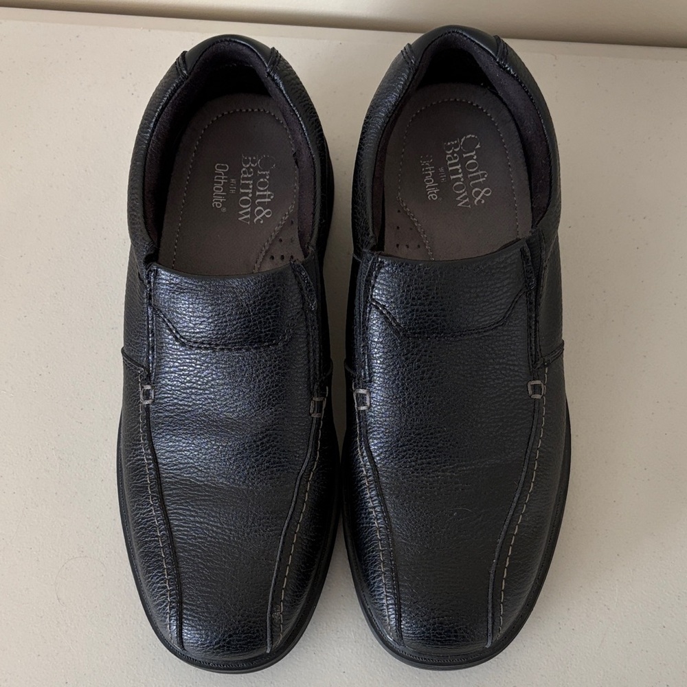 Men's Black Leather Slip-On Shoes 8M - Picture 2 of 4